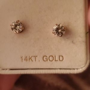 Gold diamond studs